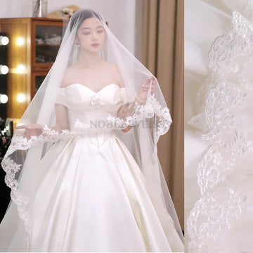 voile mariage dentelle blanc élégant fixation dentelle blanche cathédrale femme adultère monotrice opacité