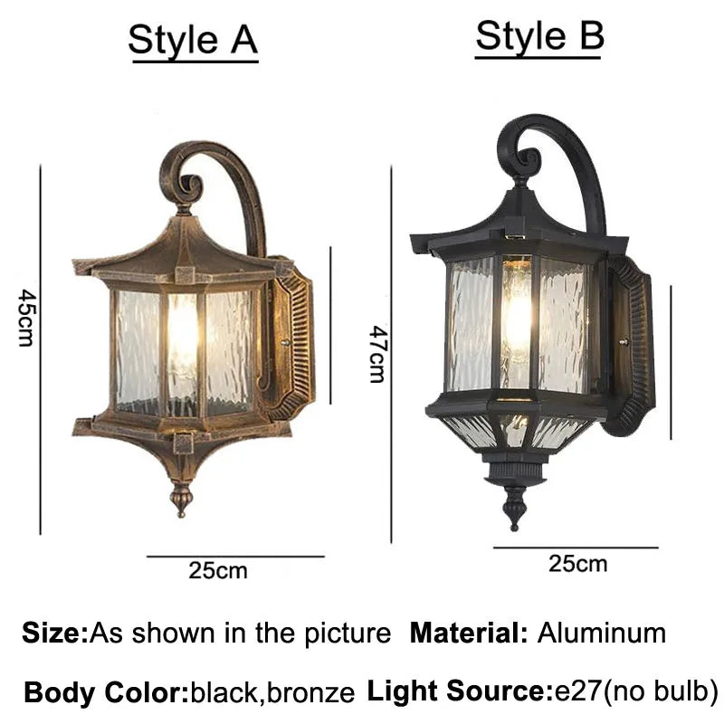 applique murale led noir bronze verre texturé classique vintage éclairage maison fixations e27