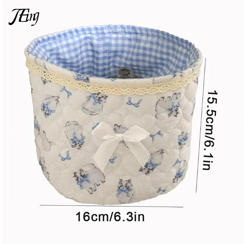 panier rangement vintage rose clair gris bleu carreaux rayures floral doux jouets accessoires chambre