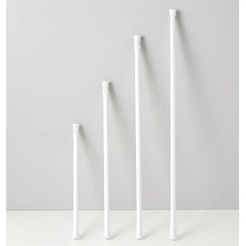 rideau douche extensible métal blanc moderne clips tige suspension réglable 30 55 60 cm
