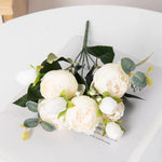 Bouquet artificiel péonies hortensia rose blanc violet décoration intérieure classique salon chambre