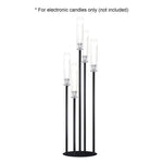 support cierges moderne noir base circulaire tiges verre vis fixations chambre salon