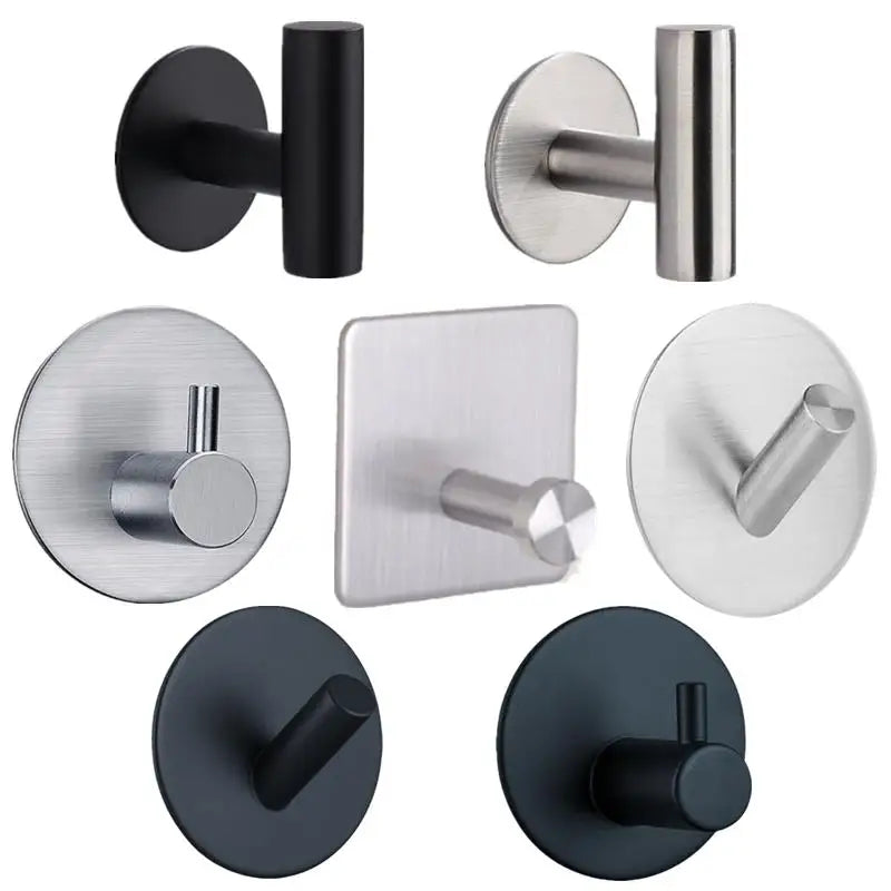 porte serviettes moderne acier inoxydable argenté noir lisse brillant autoinstallation minimaliste
