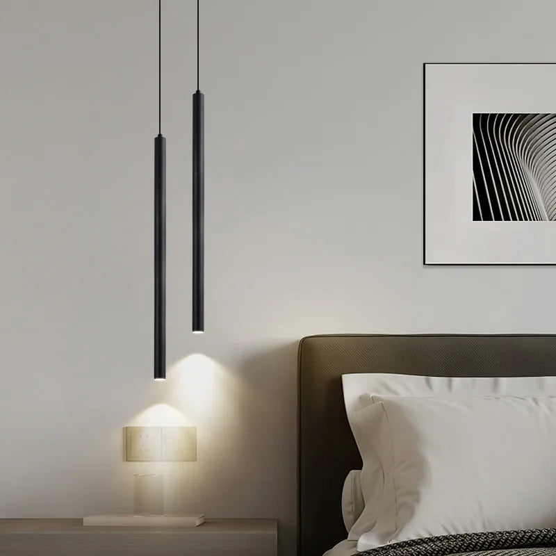 lampe suspendue minimaliste noir doré salon chambre lumière moderne