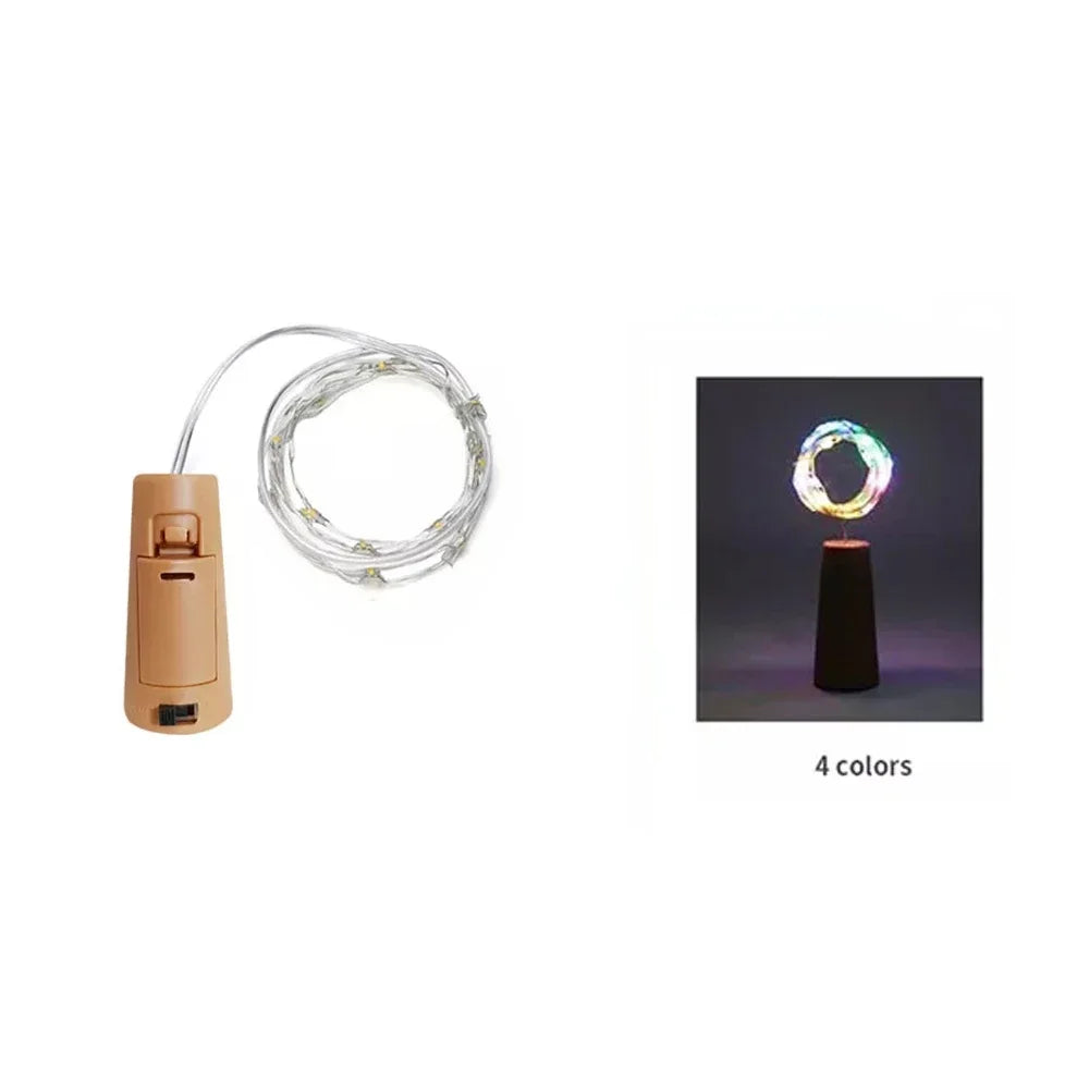 guirlande lumineuse led fil cuivre multicolore décoration noël mariage fête bouteille vin intérieur extérieur