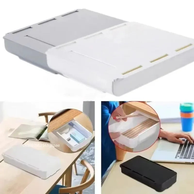 boîtes rangement tiroirs adhésives modernes pratiques blanc noir réutilisables crayons stylos calculatrice