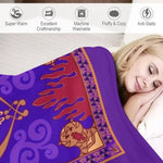 couverture polaire violet motif floral hiver moderne portable pique nique voyage hospitalière qualité polyester