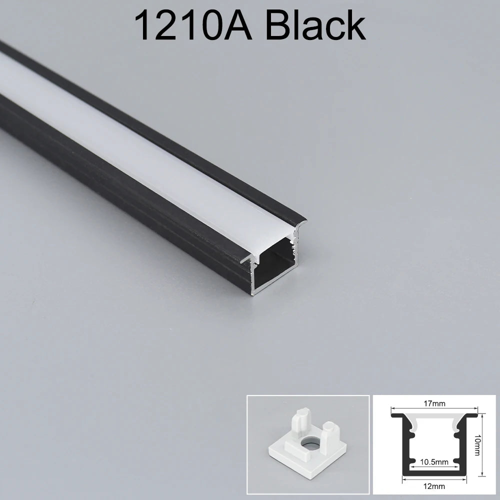 profils d'éclairage led aluminium blanc noir clips moderne 7mm 9mm 10mm 12mm
