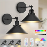 applique murale industrielle led rechargeable noir cuivre éclairage quotidien temporisation télécommande 15 couleursRGBOptimal