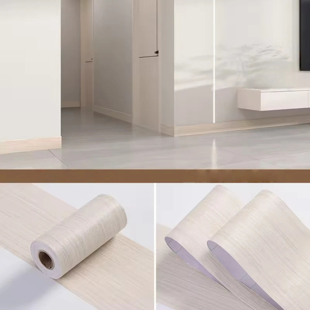 papier peint auto adhésif rayures verticales moderne 5m 15cm blanc noir beigeclair