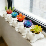 cache pot forme chat blanc noir gris moderne plante succulente doux mignonintérieur decoration