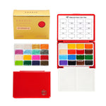 palettes peinture aquarelle multicolore portable pratique pinceau feuille papier dessin granuleux opaques sixteen point