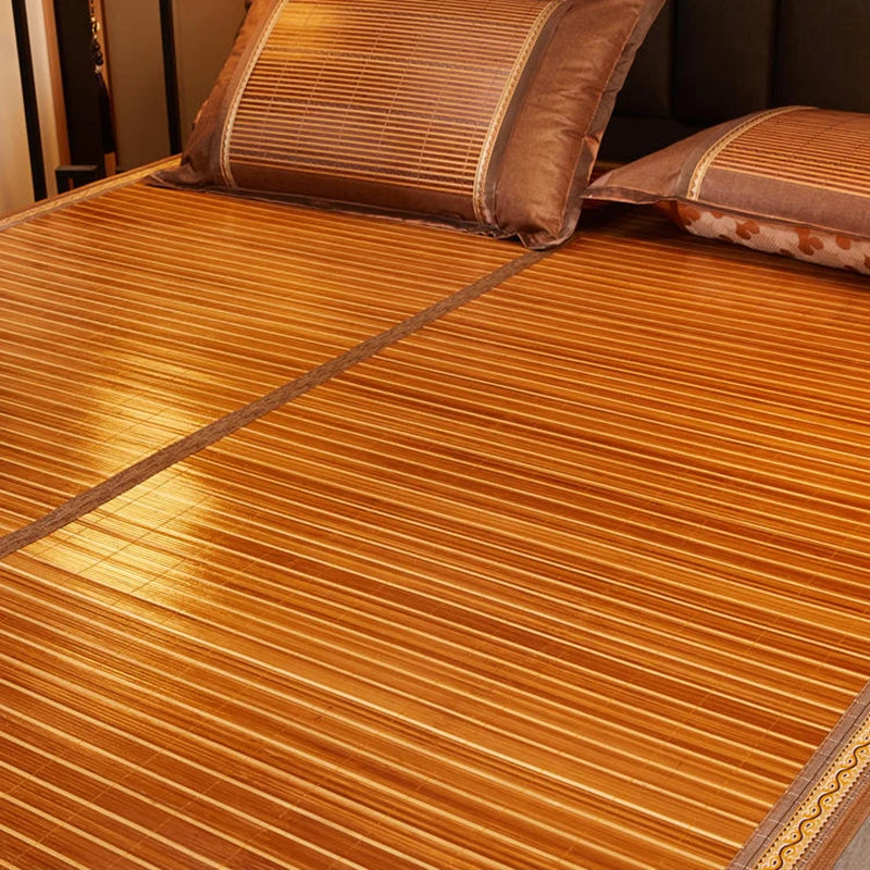 tapis sol marron clair rayures horizontales traditionnel chambre coucher maison