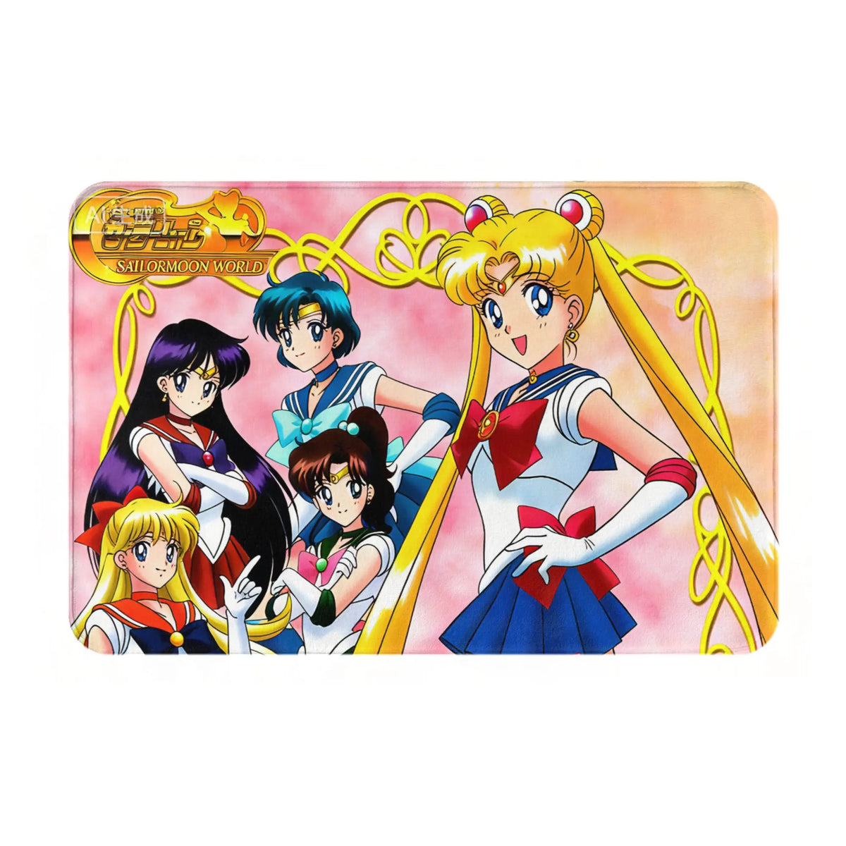 tapis sol antidérapant multicolore anime girls sailor moons moderne flanelle entrée cuisine salle bain