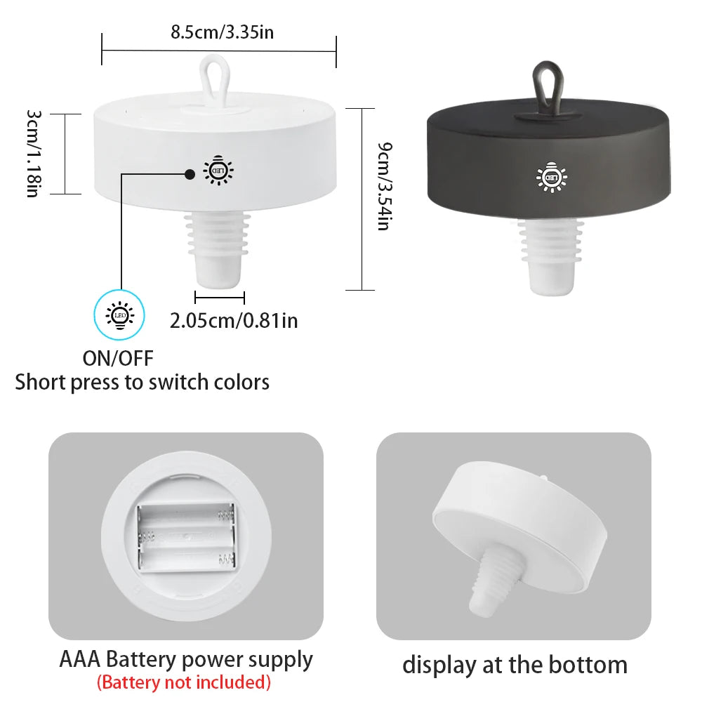lampe bouteille vin transparente étiquette rouge imprimée fruits moderne led rechargeable