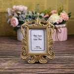 Cadre photo table noir or rose vintage baroque sculpté effet vieilli support pied