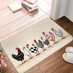 tapis sol antidérapant coqs motif rustique plusieurs tailles