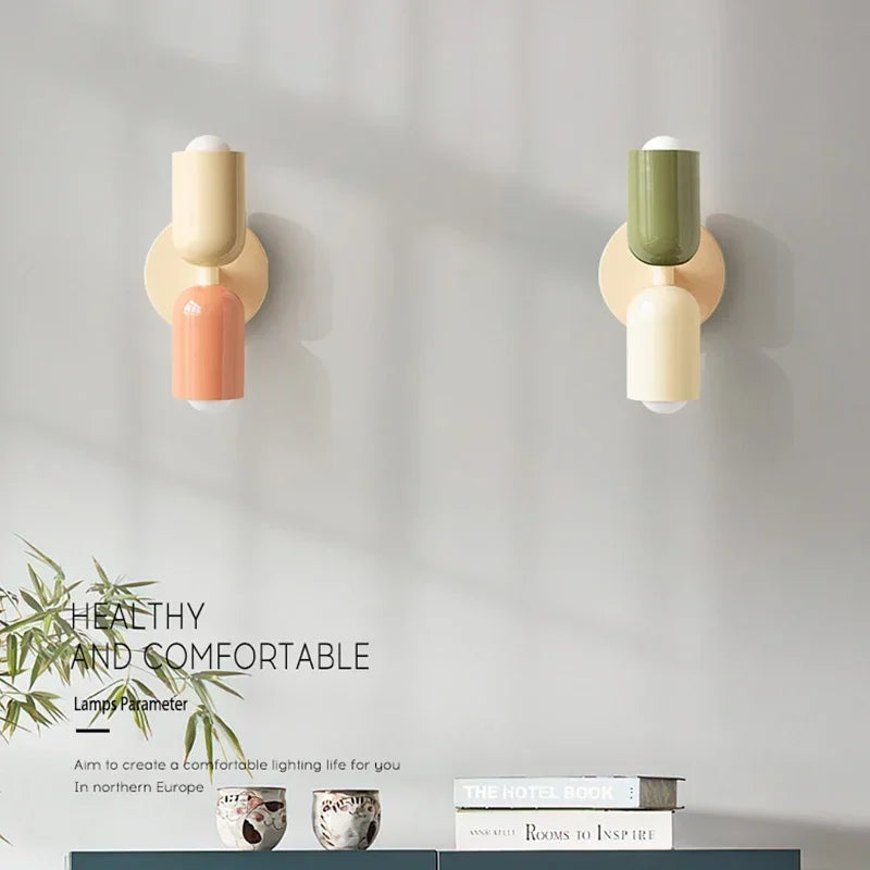 lampe murale moderne minimaliste noir vert olive rouille rose chambre cuisine salle manger