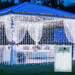 rideau lumineux led blanc chaud moderne 3m 300leds batteries télécommande clips