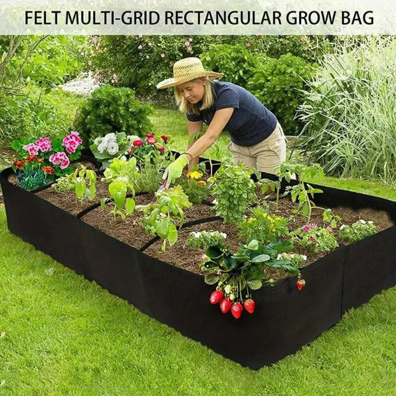 sac culture noir tissu feutré grilles compartiments lettuces radis choux roses jardinage pratique
