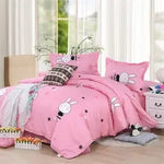 ensemble literie moderne noir blanc motif géométrique housse couette oreillers polyester