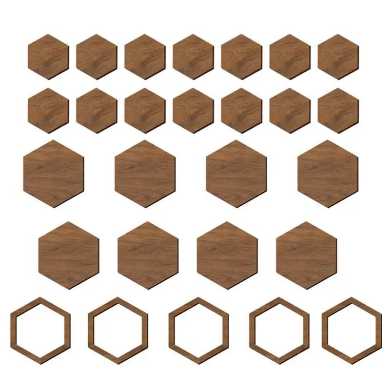 décoration murale moderne hexagonale bois aspect naturelle différentes tailles pièces puzzle collage mur