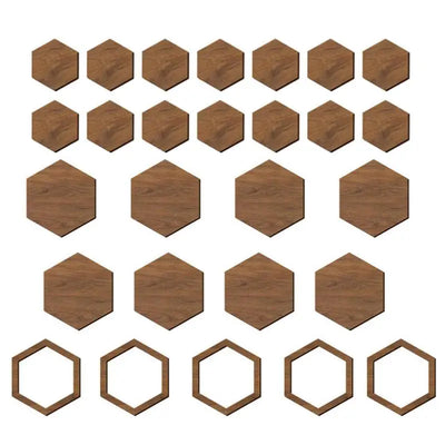 décoration murale moderne hexagonale bois aspect naturelle différentes tailles pièces puzzle collage mur