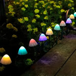 guirlande lumineuse solaire champignon multicolore jardin féerique extérieure autoinstallation led opaque contemporaine festive
