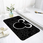 tapis anti dérapant mickey noir blanc moderne salon salle bain entrée résistant rayures polyester