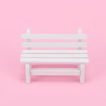mini banc bois blanc simple décoration intérieure artisanal pastoral miniature jardin figuration