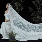 voile mariée dentelle transparent femme classique élégant romantique blanc jaune fleurs