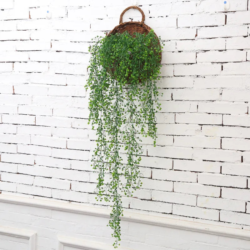 panier suspendu tressé plante artificielle soie vigne naturelle mariage anniversaireintérieur rustic déco