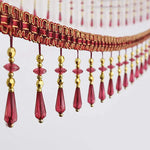 ruban decoratif pendantes broderie fine violet bleu clair doré rouge classique élégant