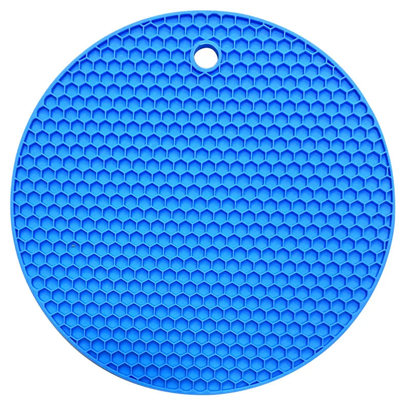 tapis table silicone moderne hexagones antidérapant résistant chaleur plat antidérapant multicolore vert violet bleu