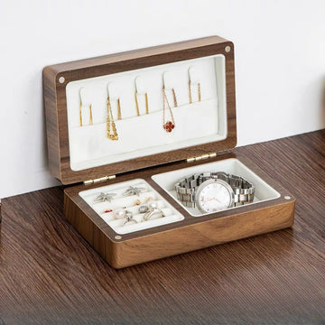 boîte bijoux bois naturel moderne aimants plaque bracelet rangement minimaliste