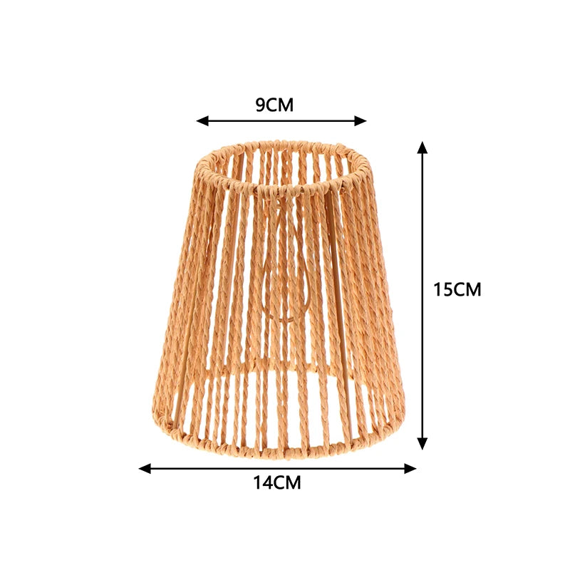 cache lampe boho tressé naturel rustique salon chambre opacité vintage tissé suspendu