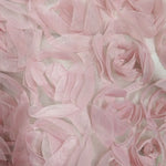 ruban forme roses tissu semi transparent polyester décoration robe mariée occasionnelle romantique blanc roseclair
