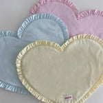 serviettes table forme cœur beige rose bleu doux moderne maison restaurant