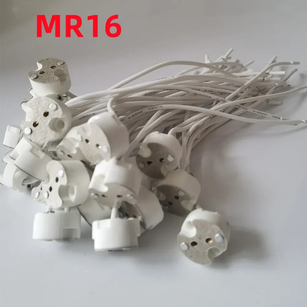 connecteurs électriques blancs modernes douilles halogène céramique 12V 250V led flux lumineux moins60V