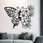 autocollant mural papillon fleur noir minimaliste chambre enfant décoration intérieure stickers adhésifs