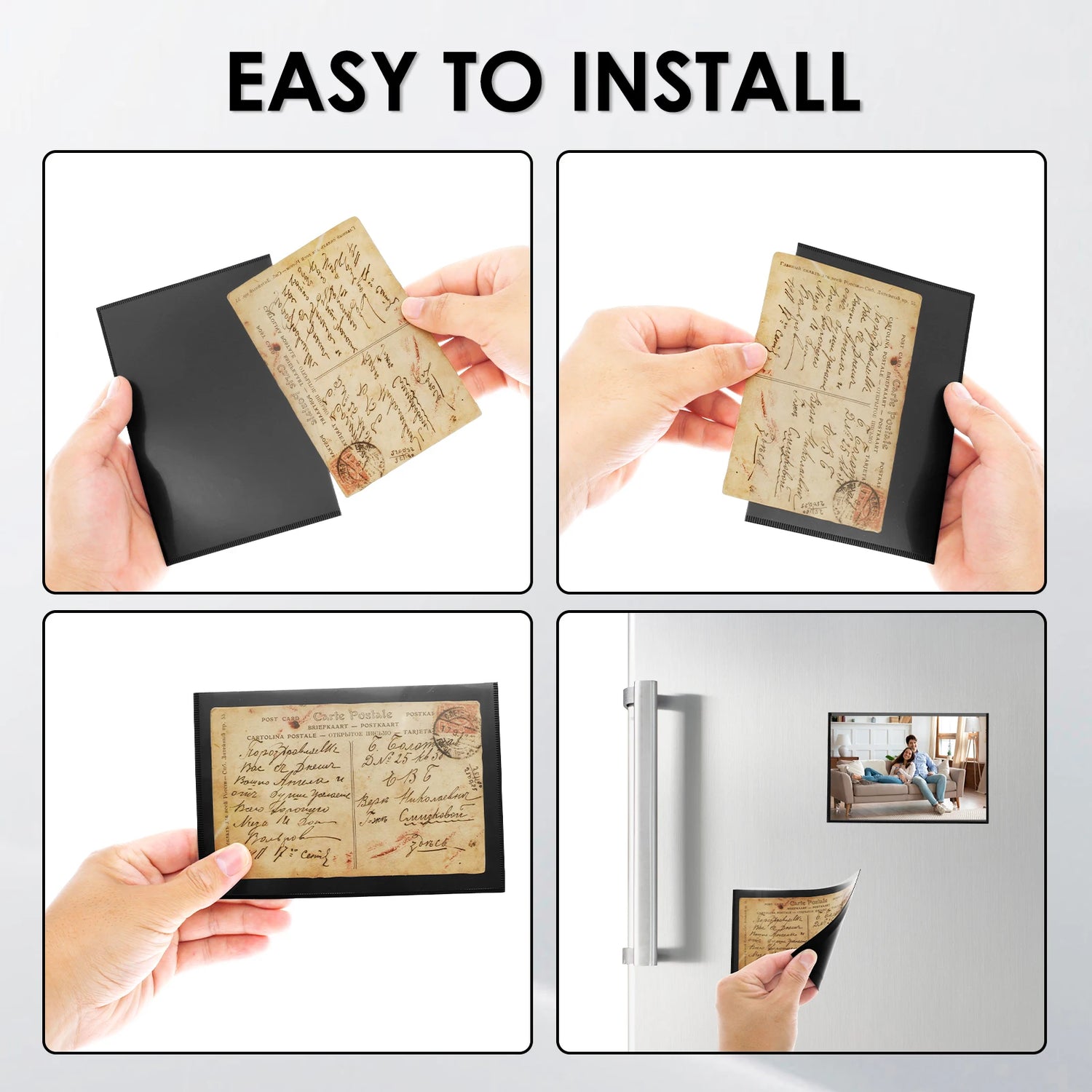 Ensemble de cadres magnétiques gris et violet