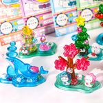 miniatures décoratives animaux géométriques adhésives bleu vert rose blanc mignon cartoon