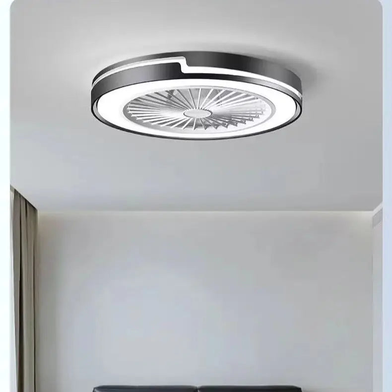 ventilateur lumière led télécommande moderne minimaliste blanc gris