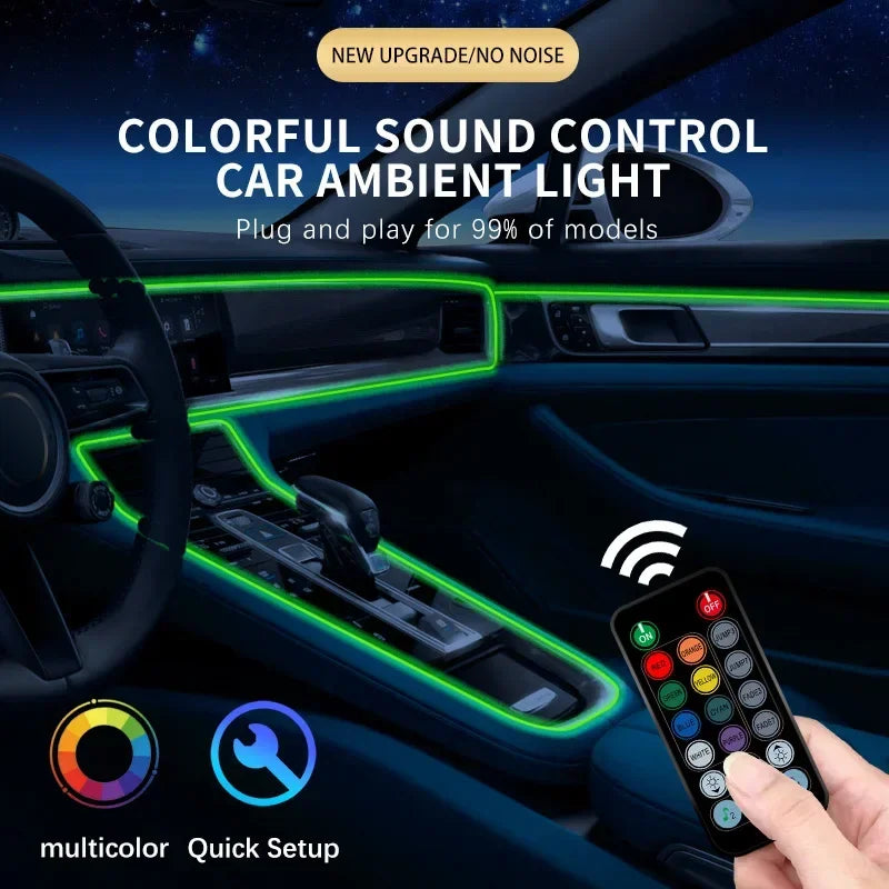 Ruban led flexible car interior ambiance lumière usb adhésive multiple couleurs moderne lumineuse