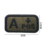 écussons sang type badges patchs militaires vert olive noir crochet boucle 2.5cm 5cm pos