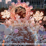 décoration mariage pivoine lumineuse blanc crème ballons fleurs artificielles