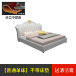 lit multifonctionnel moderne blanc gris oreillers coussins simili cuir rangement sous lit tablette intégrée