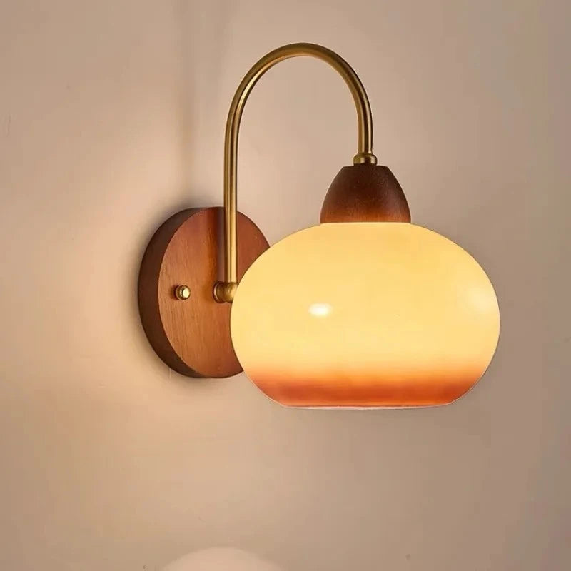 applique murale moderne bois or fixée mur éclairage led quotidien contemporain