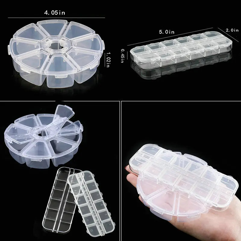 boîte rangement bijoux transparente plastique compartimentée organisateur boucles d'oreille accessoires petits objets