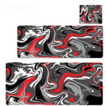 grand tapis gamer cuir noir blanc motif marbré moderne abstrait